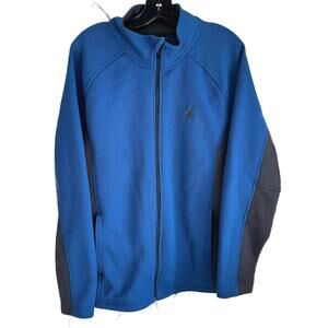 Spyder Men's Constant Full-Zip Blue and Black Fleece Jacket - XL